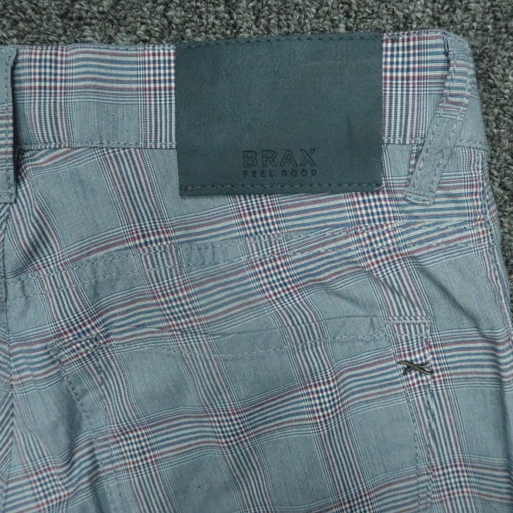 Brax Pants Men 28x29 Blue Plaid Chuck Ultralight Chino 5 Pocket Stretch - Picture 6 of 10